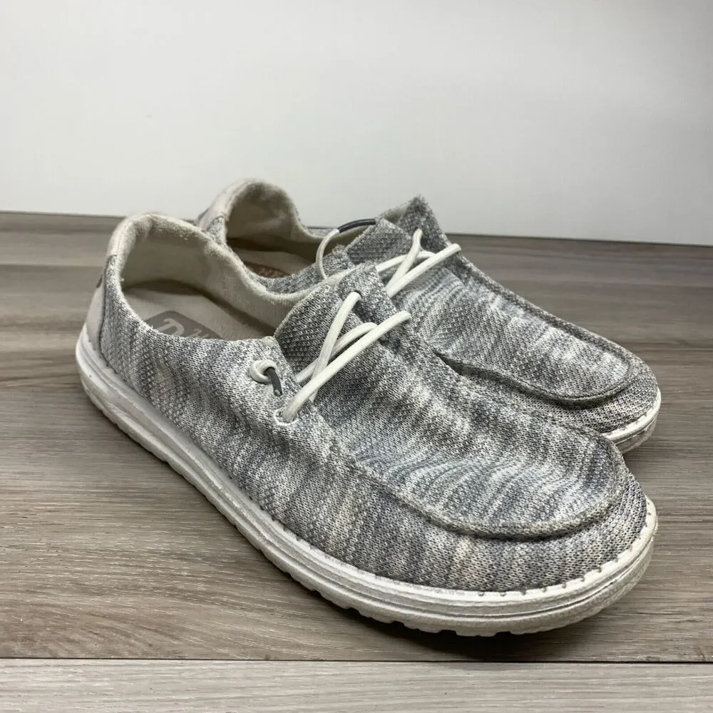 Hey Dude’s Women’s Wendy Sox Glacier Gray/White‎ Comfort Shoes 9/40